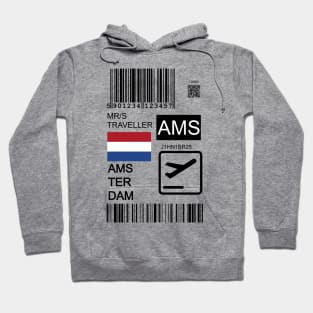 Amsterdam Netherlands travel ticket Hoodie